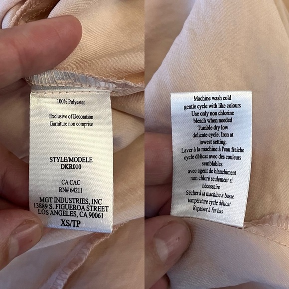 NWT Midnight Bakery Satin Bias Cut Chemise Slip Dress XS Rose - Picture 13 of 14